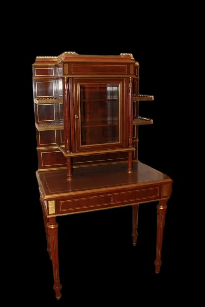 Cabinet credenzino francese della seconda metà del 1800, stile Luigi XVI, in legno di mogano