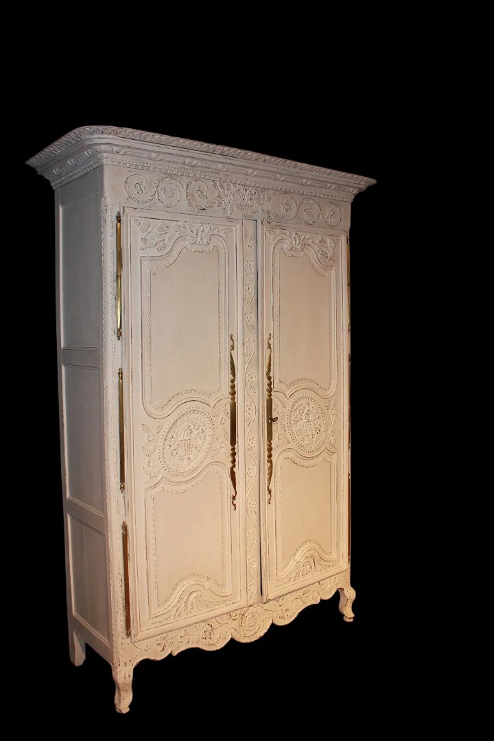 Armadio francrese di fine 1700 stile Normandia in legno di noce-photo-1