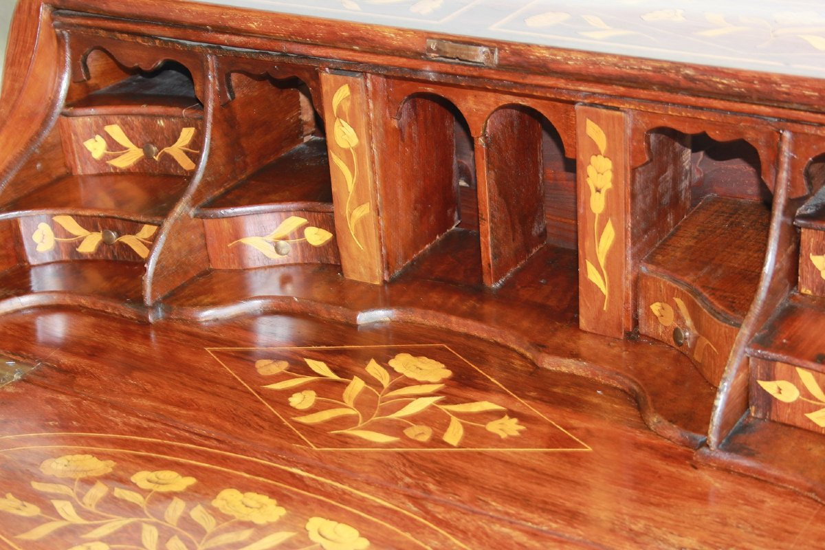 Ribaltina olandese di fine 1700, stile Luigi XV, in legno di palissandro-photo-4