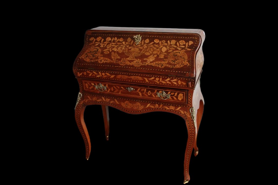 Ribaltina olandese di fine 1700, stile Luigi XV, in legno di palissandro