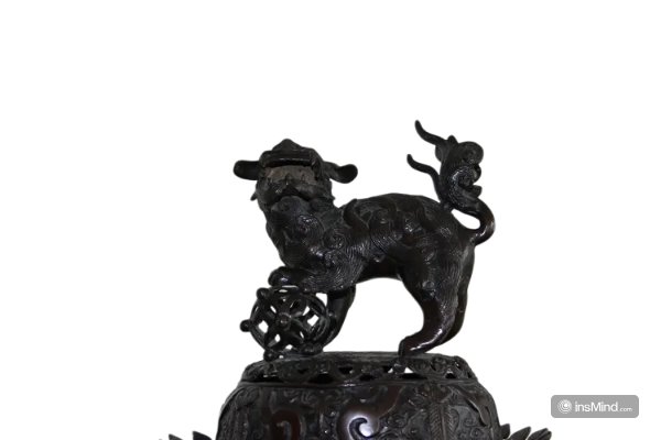 Grande vaso cinese della seconda metà del 1800 con coperchio e Cani di Pho.-photo-2