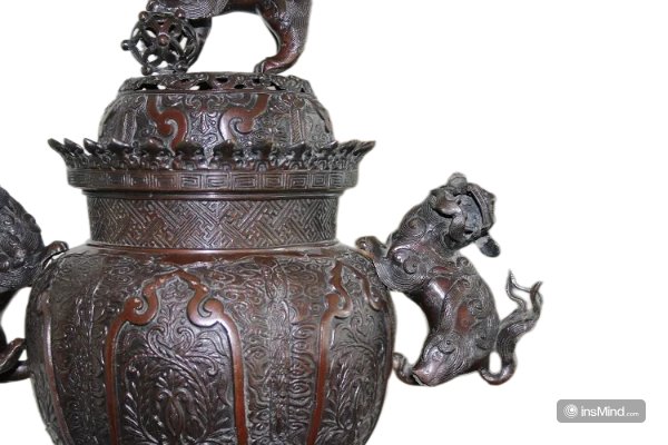 Grande vaso cinese della seconda metà del 1800 con coperchio e Cani di Pho.-photo-4