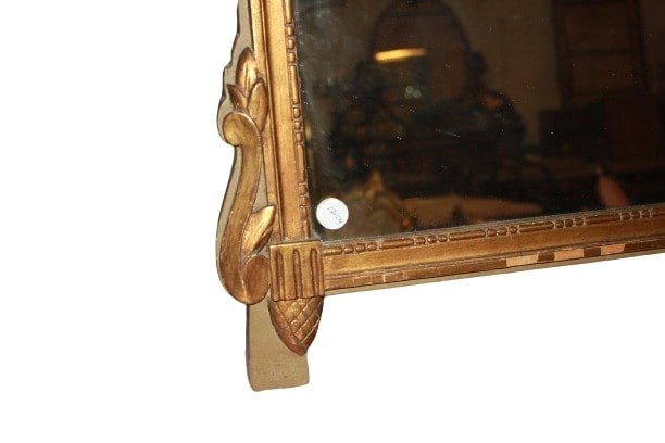 Specchiera francese stile Luigi XVI dorata foglia oro XIX secolo-photo-4