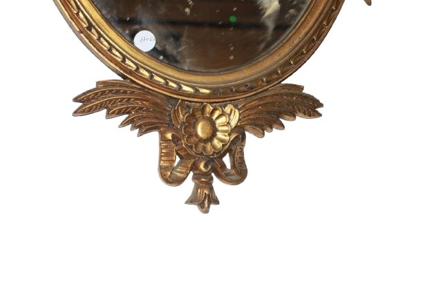 Specchiera ovale Francese di inizio 1900 Dorata-photo-4