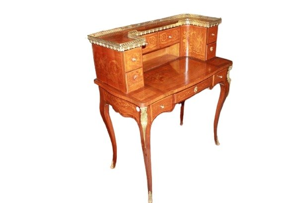 Piccolo Scrittoio con Alzata stile Luigi XV Francese del 1800-photo-2
