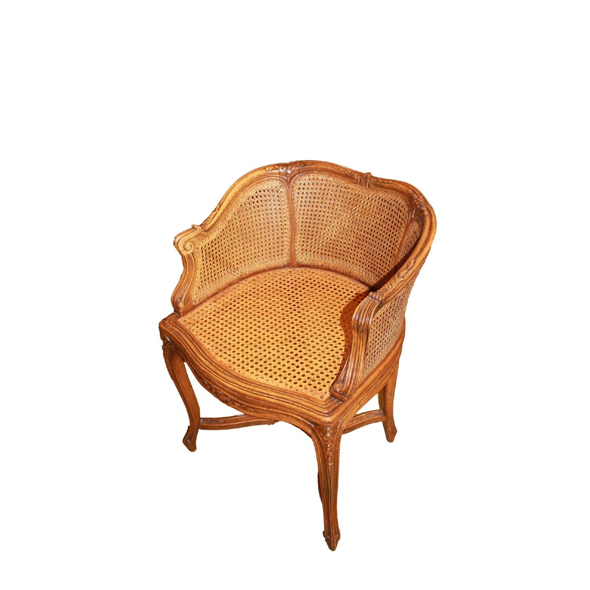 Poltroncina Francese Stile Provenzale Di fine 1800 in paglia di Vienna