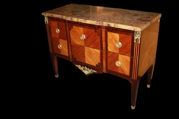 Cassettone francese della seconda metà 1800 stile Luigi XVI in legno di bois de rose-photo-2