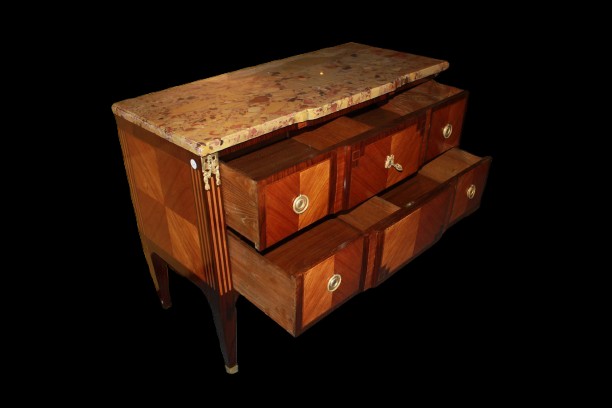 Cassettone francese della seconda metà 1800 stile Luigi XVI in legno di bois de rose-photo-1