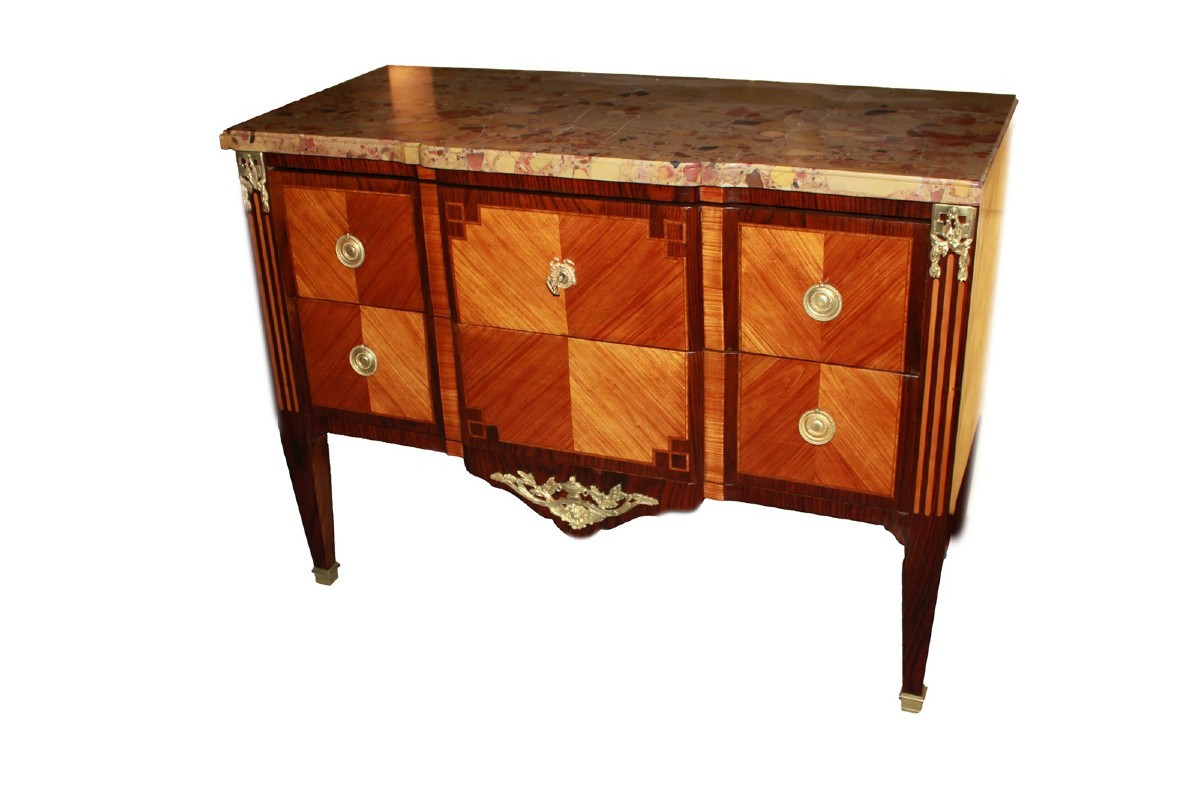 Cassettone francese della seconda metà 1800 stile Luigi XVI in legno di bois de rose