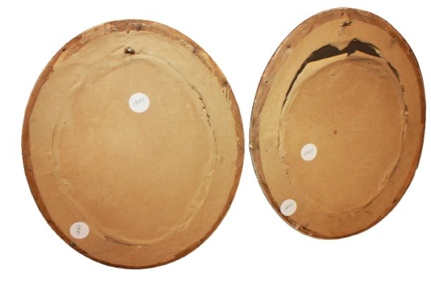 Coppia di oli su cartoncino raffigurante Ritratti XIX secolo-photo-2