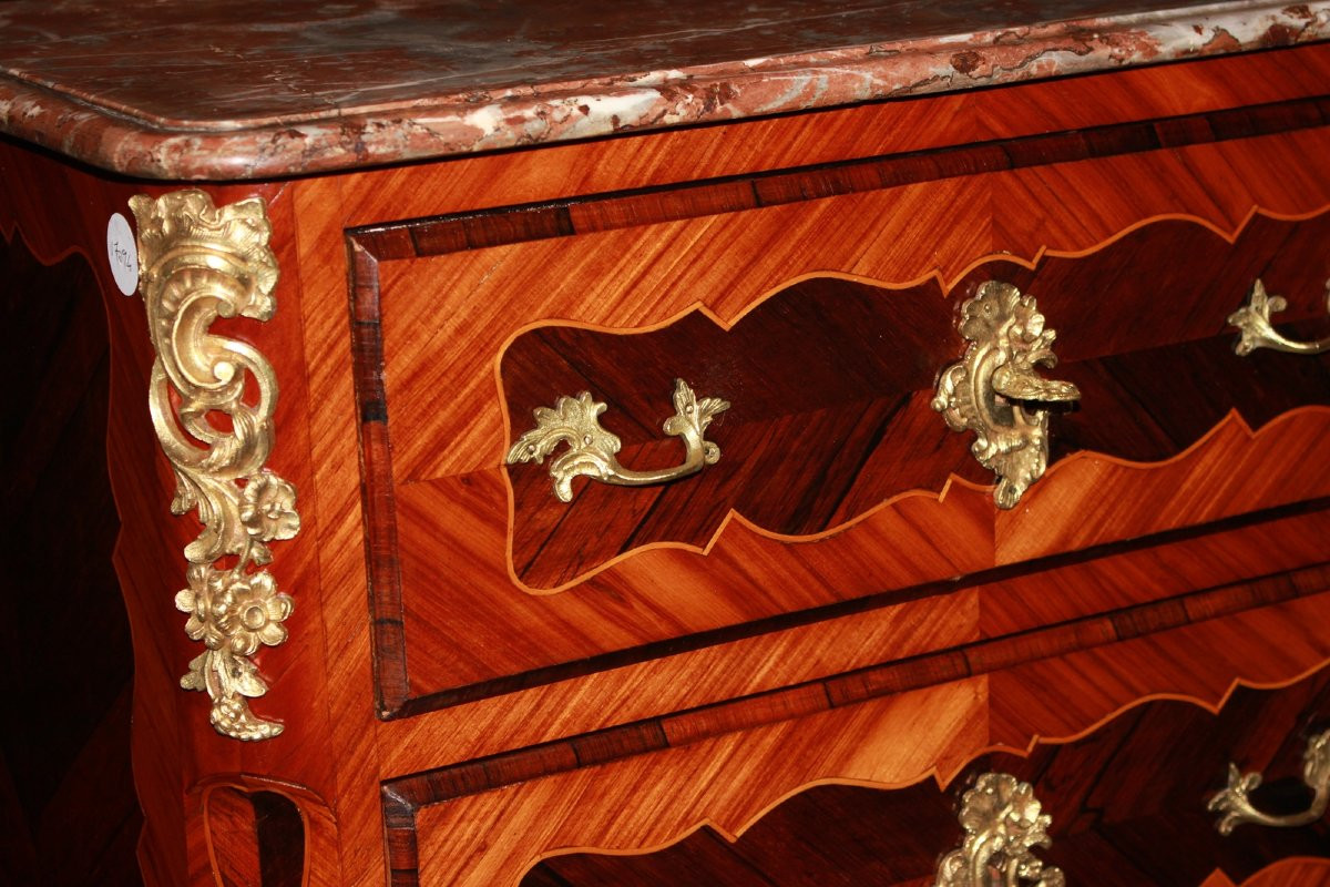 Settimino a 6 cassetti Francese Stile Napoleone III in legno di bois de violette-photo-2