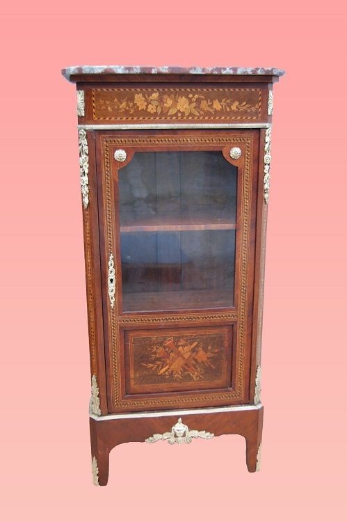 Vetrinetta francese della seconda metà del 1800, stile Luigi XVI,