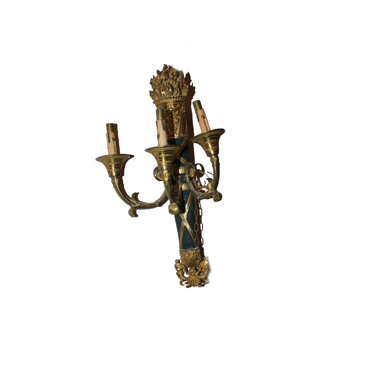 3 Applique francesi di metà 1800 stile Impero in bronzo