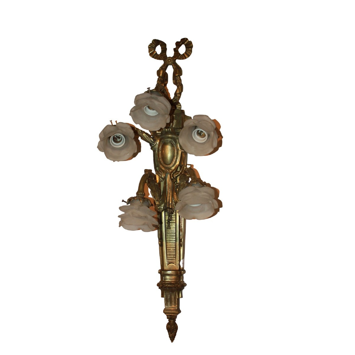 2 Applique di fine 1800 in bronzo stile Luigi XVI