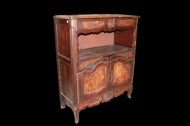 Credenza francese della seconda metà 1700, stile Provenzale, in legno di noce e radica di noce.-photo-2