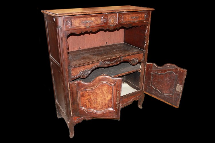 Credenza francese della seconda metà 1700, stile Provenzale, in legno di noce e radica di noce.-photo-3