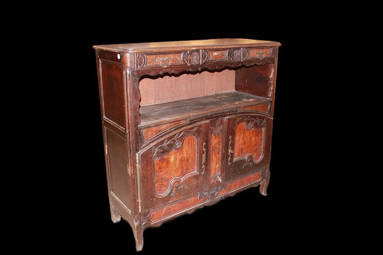 Credenza francese della seconda metà 1700, stile Provenzale, in legno di noce e radica di noce.-photo-2