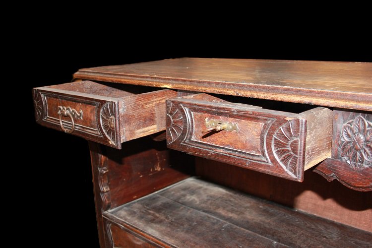 Credenza francese della seconda metà 1700, stile Provenzale, in legno di noce e radica di noce.-photo-4