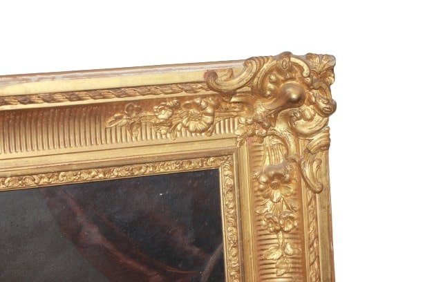 Olio su tela francese del 1800 raffigurante Ritratto di Dama-photo-4