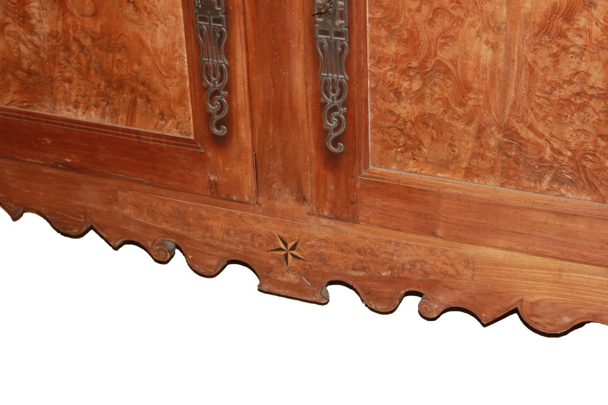 Grande stipo credenza dispensa francese di inizio 1800, stile Provenzale, in legno di ciliegio -photo-4