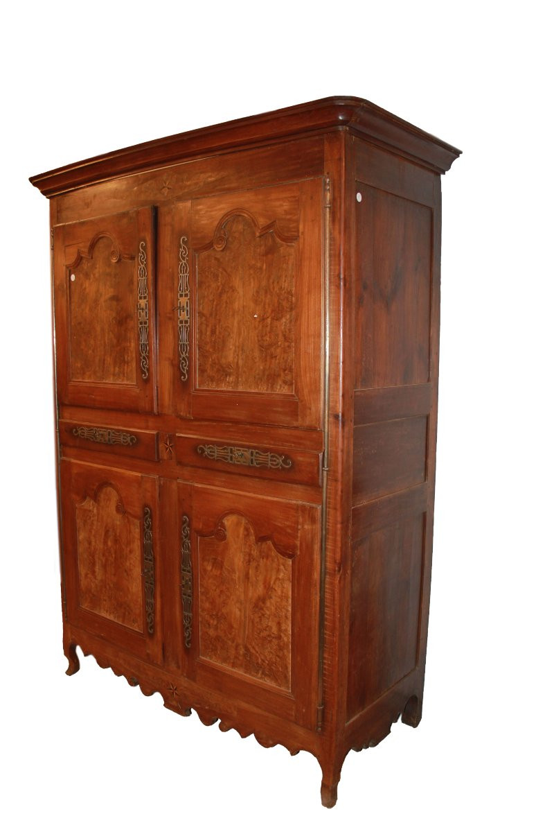 Grande stipo credenza dispensa francese di inizio 1800, stile Provenzale, in legno di ciliegio -photo-1