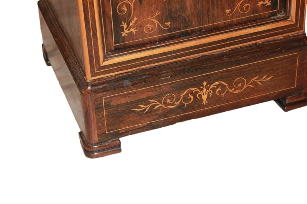 Comodino Francese stile Carlo X con Marmo e Intarsi XIX secolo-photo-4