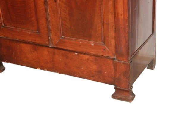 Armadio Luigi Filippo In Legno di Noce Fiammato del 1800-photo-3