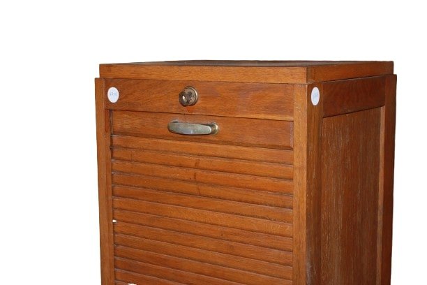 Mobiletto Porta Documenti a Serranda francese di inizio 1900-photo-2
