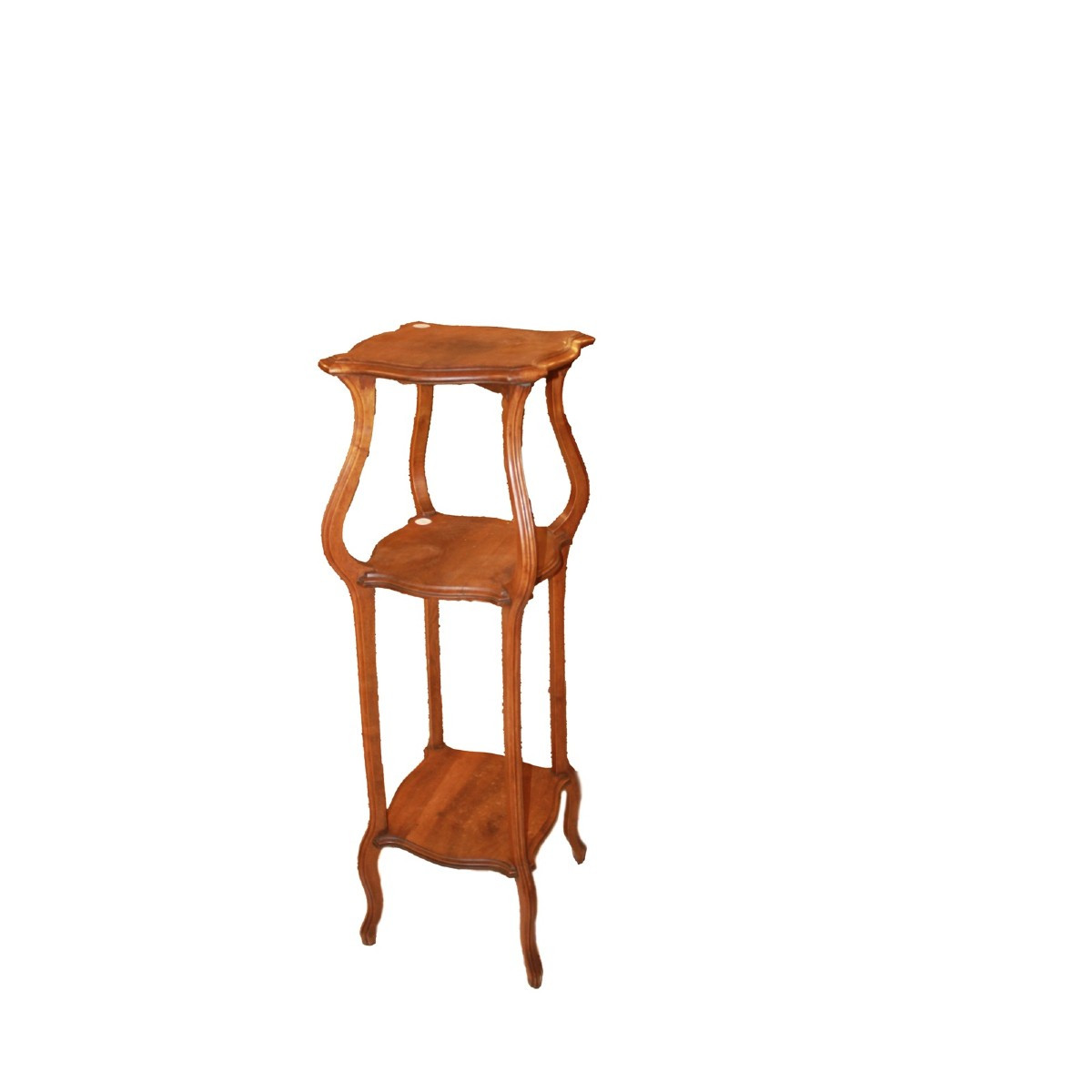Tavolino alto a trespolo porta piante francese della seconda metà del 1800 in legno di noce