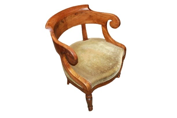 Poltrona Francese Stile Impero del 1800 Da Scrivania in Legno di Mogano-photo-3
