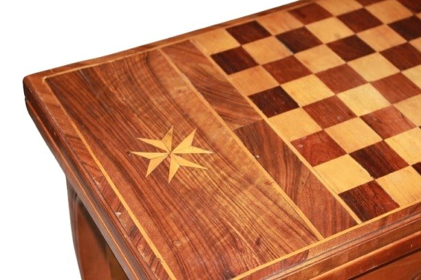 Tavolino da gioco francese Stile Luigi XV in legno di noce 1800-photo-2