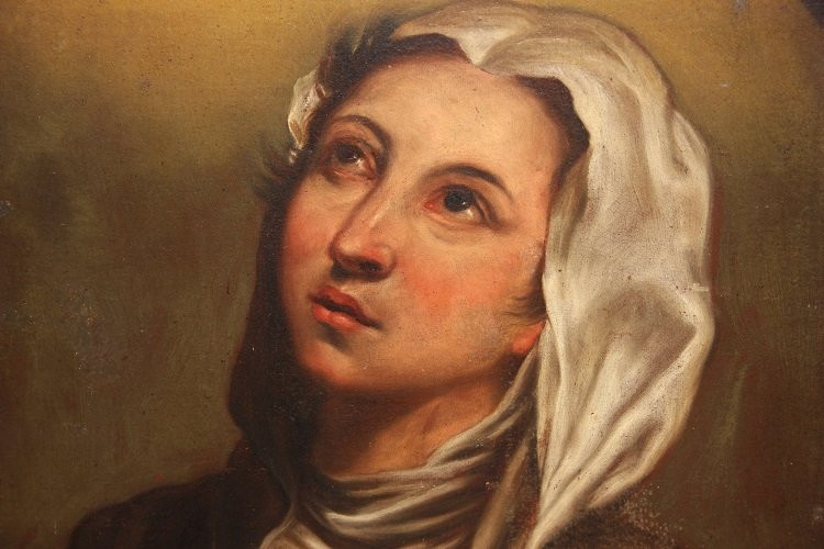 Olio su tela italiano di inizio 1800 ispirato a Federico Barocci (1535 - 1612) -photo-3