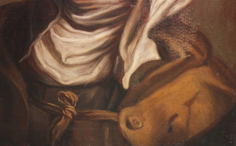 Olio su tela italiano di inizio 1800 ispirato a Federico Barocci (1535 - 1612) -photo-4