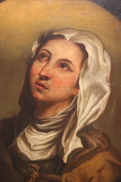 Olio su tela italiano di inizio 1800 ispirato a Federico Barocci (1535 - 1612) 
