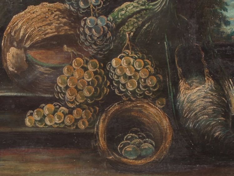 Coppia di oli su tela italiani di inizio 1800, raffiguranti Natura Morta-photo-4
