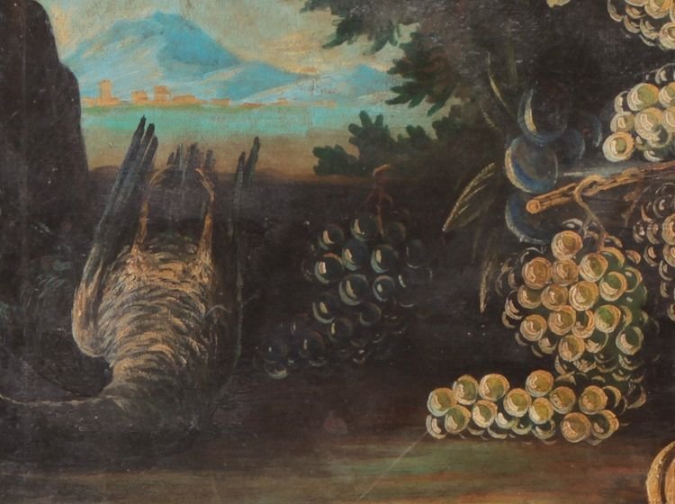 Coppia di oli su tela italiani di inizio 1800, raffiguranti Natura Morta-photo-1