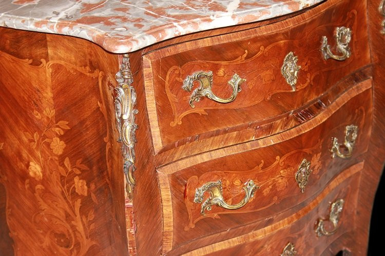 Comoncino panciuto francese della seconda metà del 1800, stile Luigi XV,-photo-2