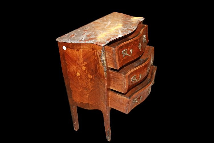 Comoncino panciuto francese della seconda metà del 1800, stile Luigi XV,-photo-3