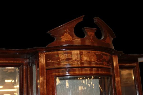 Cabinet Vetrina inglese della seconda metà del 1800, stile Vittoriano, in legno di mogano-photo-3