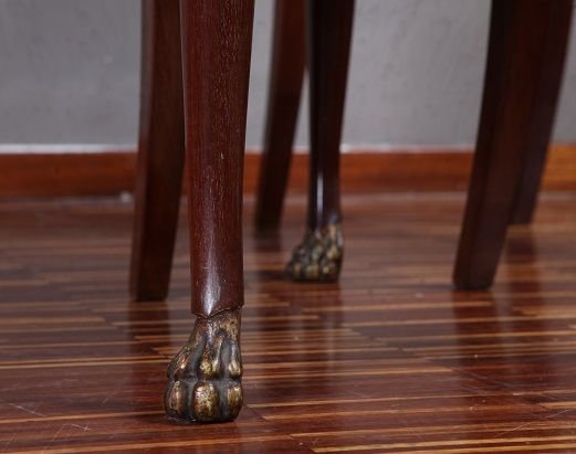 Gruppo di 4 sedie genovesi di inizio 1800, stile Impero, in legno di mogano-photo-4