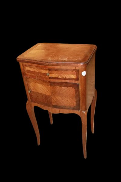 Coppia di comodini Maschio Femmina francesi di fine 1800, stile Transizione, in legno -photo-2