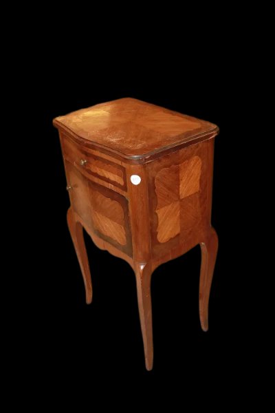 Coppia di comodini Maschio Femmina francesi di fine 1800, stile Transizione, in legno -photo-3