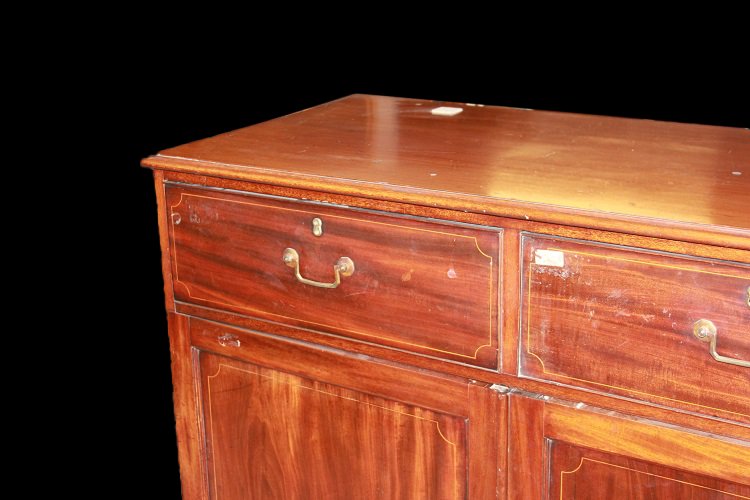Credenza Servante inglese della prima metà del 1800, stile Regency, in legno di mogano e piuma -photo-2