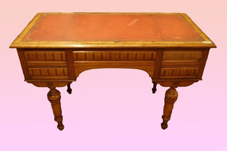Scrittoio austriaco della seconda metà del 1800, stile Luigi XVI, in legno di noce-photo-2