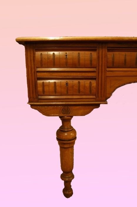 Scrittoio austriaco della seconda metà del 1800, stile Luigi XVI, in legno di noce-photo-4
