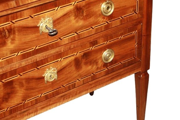 Piccolo Cassettone Comoncino Stile Luigi XVI del 1800 in Noce-photo-3