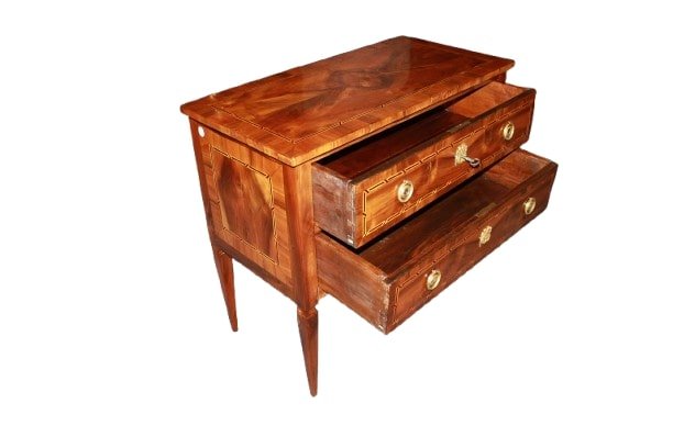 Piccolo Cassettone Comoncino Stile Luigi XVI del 1800 in Noce-photo-3