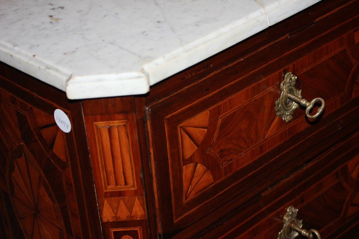 Comodino Comoncino Francese del 1700 Stile Luigi XVI con Marmo-photo-2