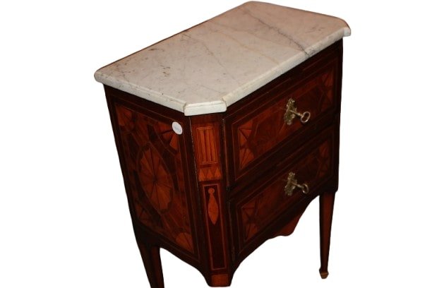 Comodino Comoncino Francese del 1700 Stile Luigi XVI con Marmo-photo-3