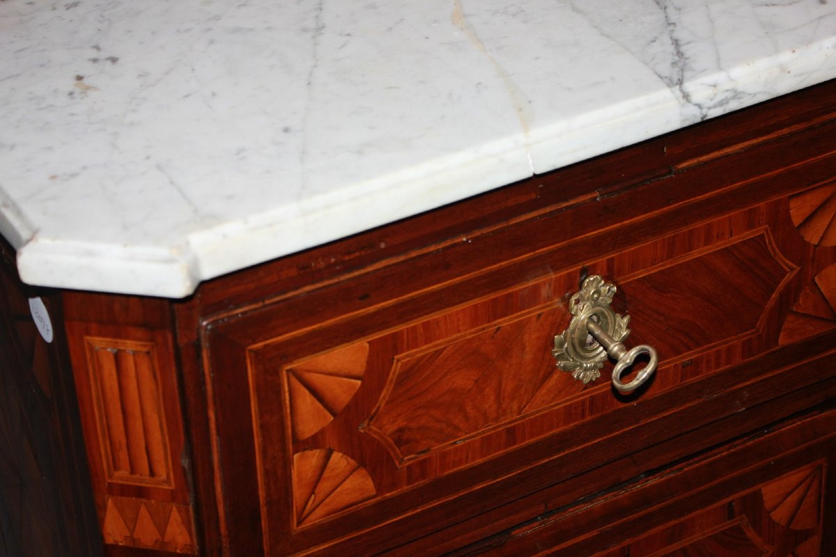 Comodino Comoncino Francese del 1700 Stile Luigi XVI con Marmo-photo-1